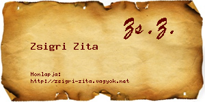 Zsigri Zita névjegykártya